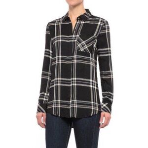 Workshop Republic Clothing Navy Blue Plaid Button Down Shirt